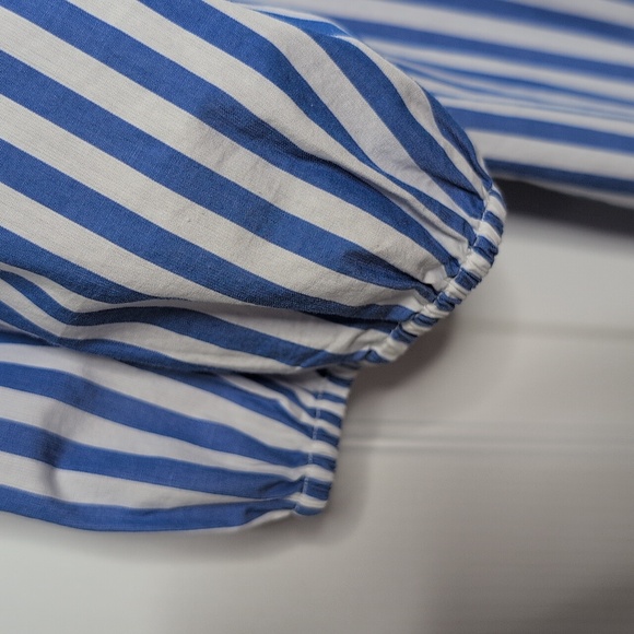 Quince Poplin Midi Striped Tunic Dress With Pockets Organic Cotton - Picture 7 of 7